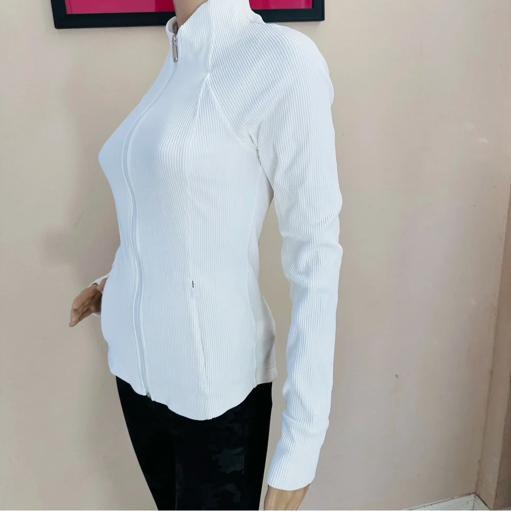 Athleta White Ribbed Jacket - Picture 10 of 16
